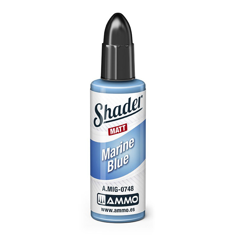 

Акриловая краска Ammo Mig Матовый шейдер Морской синий цвет Marine Blue AMIG0748