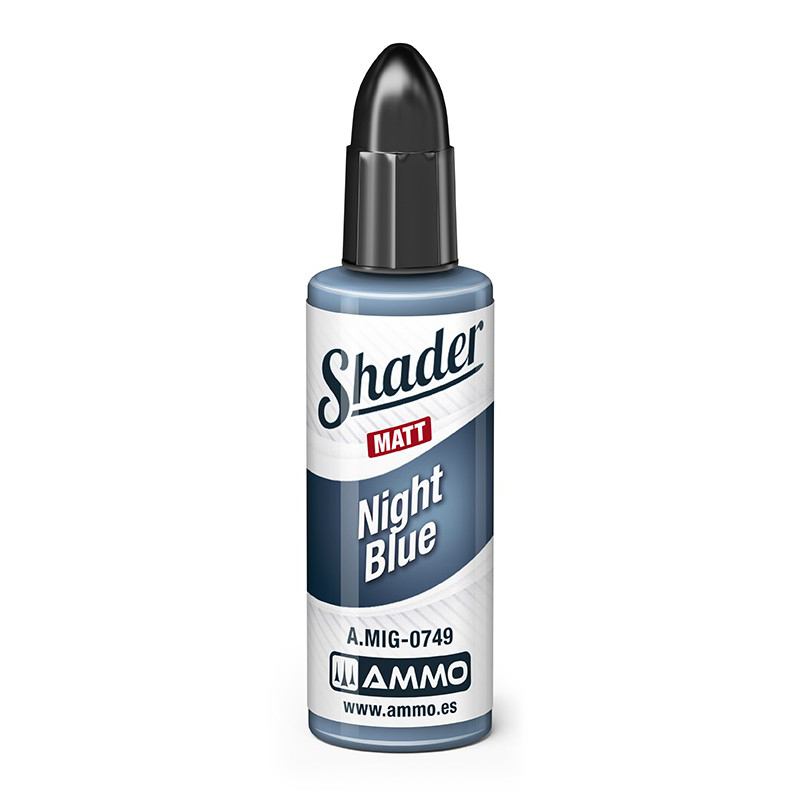 

Акриловая краска Ammo Mig Матовый шейдер Ночная синева Matt shader Night Blue AMIG0749