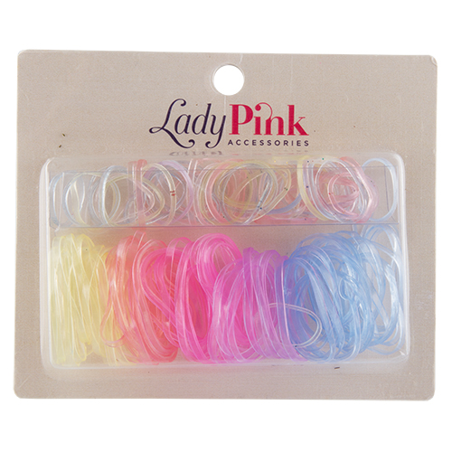 Набор резинок LADY PINK Basic box желтый, оранжевый, розовый, синий, прозрачный