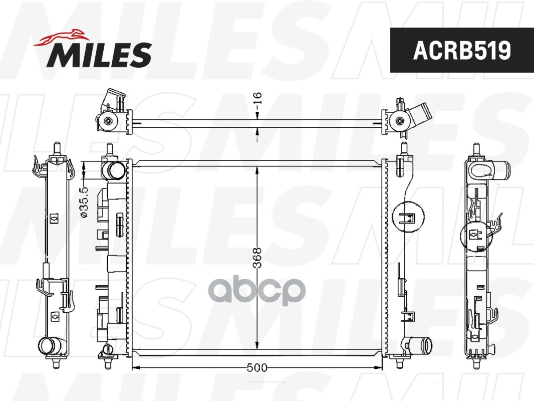 

Радиатор Hyundai Solaris /Kia Rio M/T 17- Паяный Miles арт. ACRB519