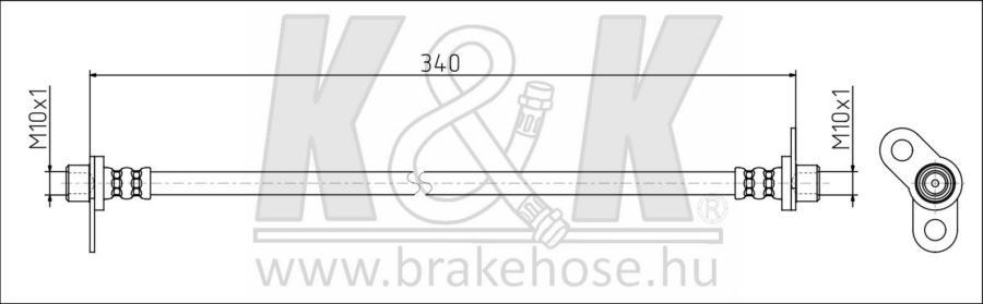 

K&K Шланг тормозной KиK FT1745 MMC ASX, OUTLANDER 10- Задн. 1шт