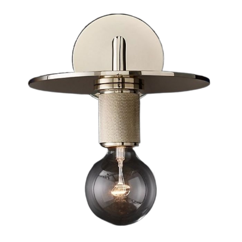 

Бра ImperiumLoft RH Utilitaire Knurled Disk Shade Sconce Silver