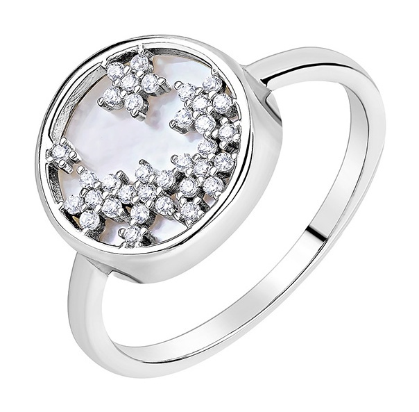 

Кольцо из серебра р. , Kari Jewelry 231245, фианит/перламутр, 231245