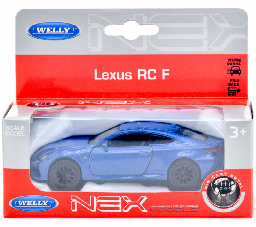 Машинка Welly Lexus RC F 1:38 43745 электромобиль lexus синий глянец rivertoys