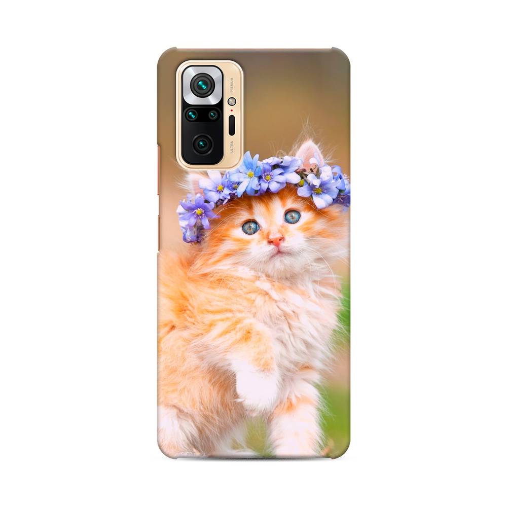 

Пластиковый чехол "Рыжий кот в венке" на Xiaomi Redmi Note 10 Pro, 310020-1