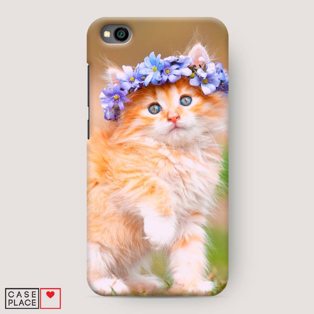 

Пластиковый чехол "Рыжий кот в венке" на Xiaomi Redmi Go, 35120-1