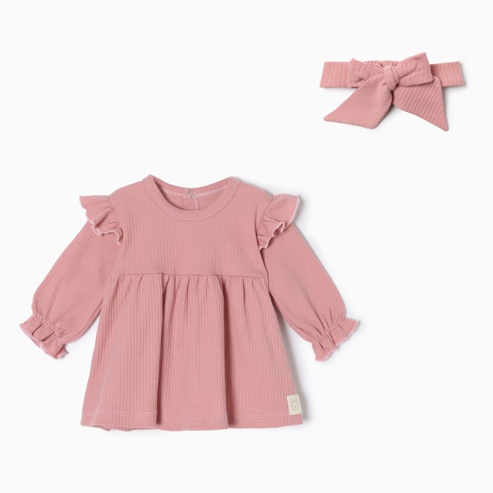 Платье детское Крошка Я BASIC LINE, розовый, 74