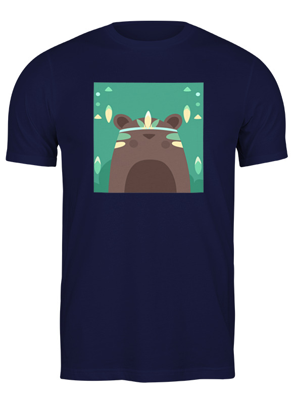 

Футболка мужская Printio Bear here синяя XL, Синий, Bear here
