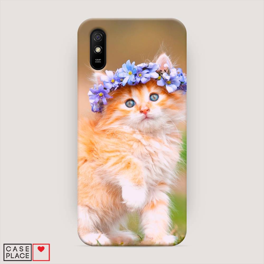 

Пластиковый чехол "Рыжий кот в венке" на Xiaomi Redmi 9A, 38920-1