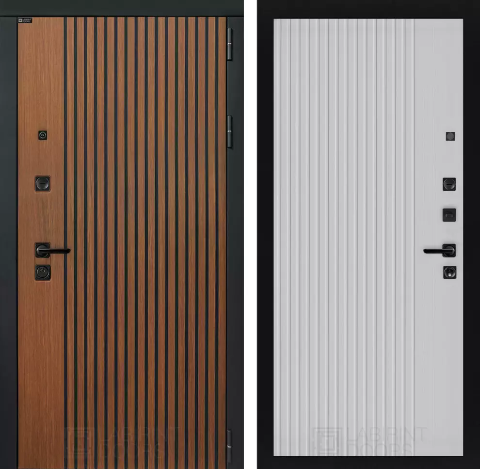 Входная дверь LABIRINT STORM 960x2050 правая панель белый рельеф софт/дуб кантри темный