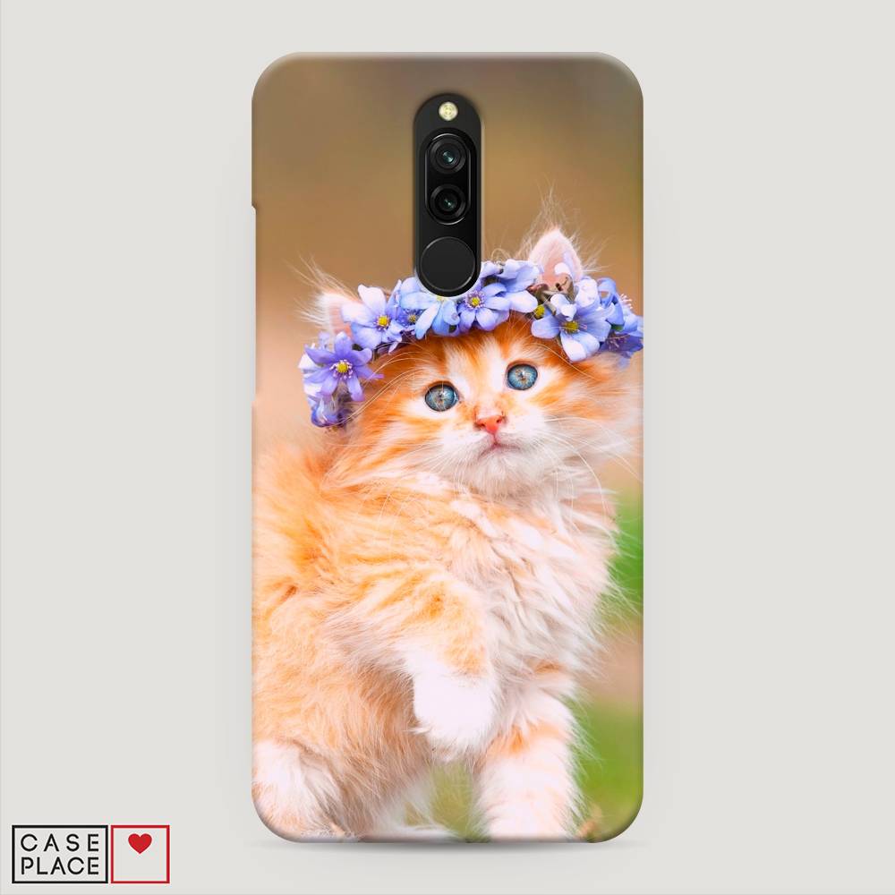 

Пластиковый чехол "Рыжий кот в венке" на Xiaomi Redmi 8, 37120-1