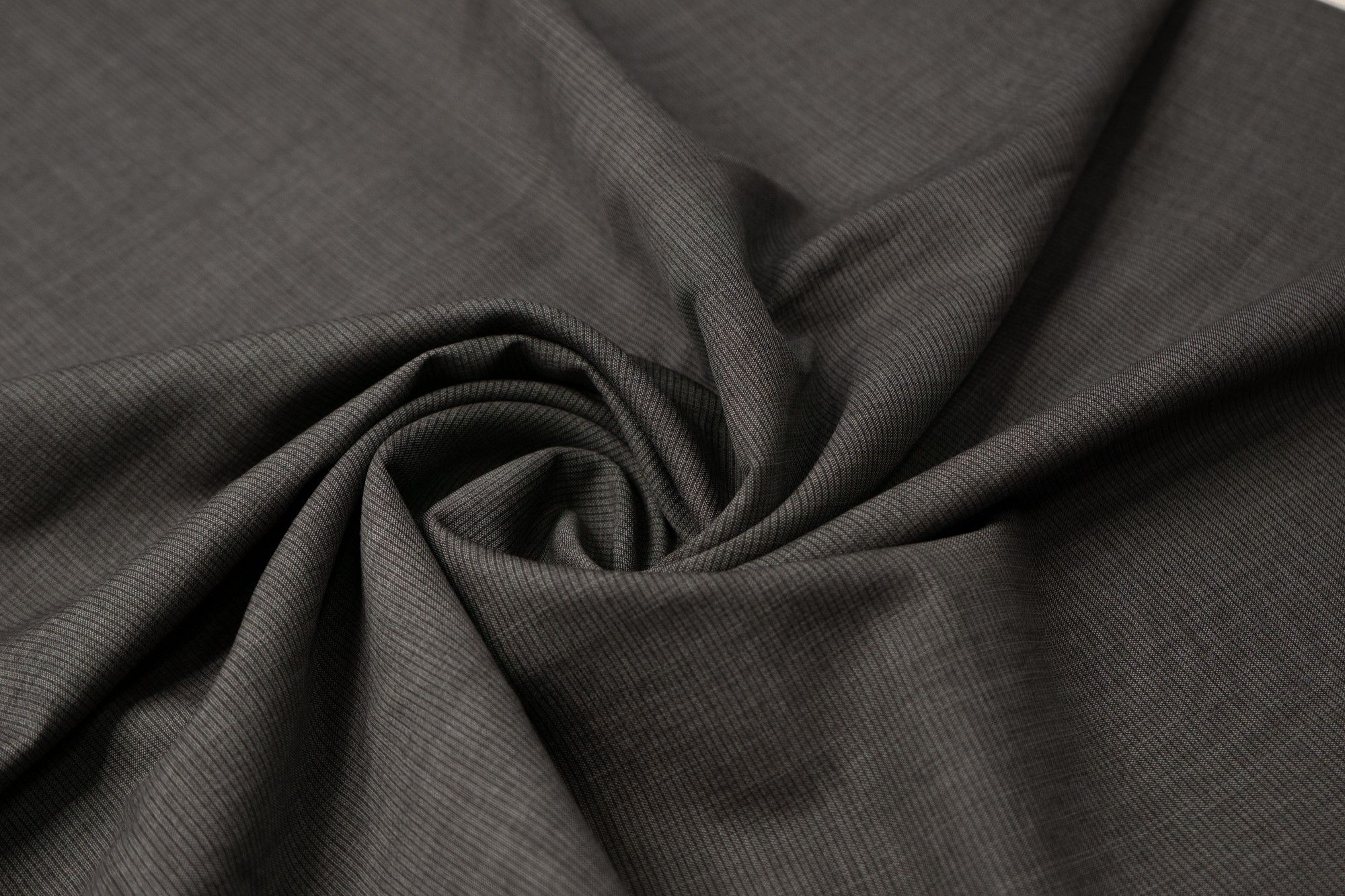 Ткань UNOFABRIC 2517-243 шерсть в полоску серо-коричневая