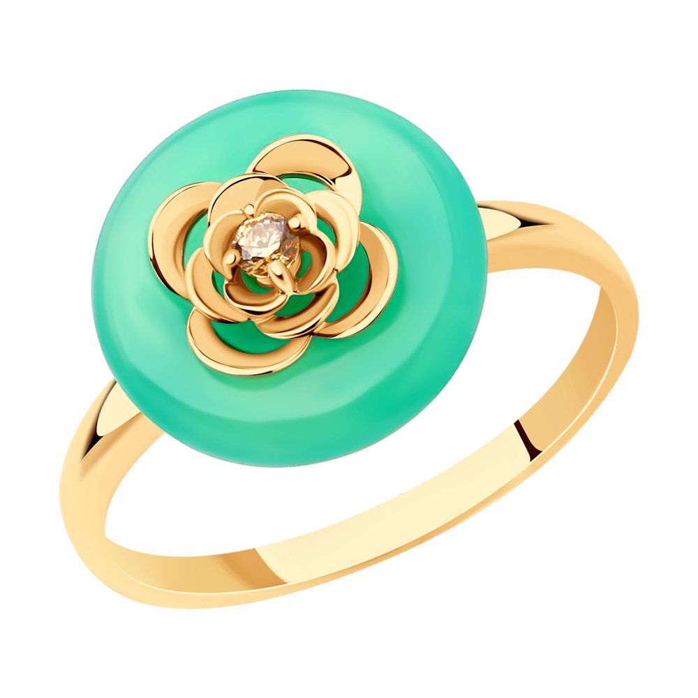 

Кольцо из красного золота с хризопразом р. 20 SOKOLOV 716558, 716558