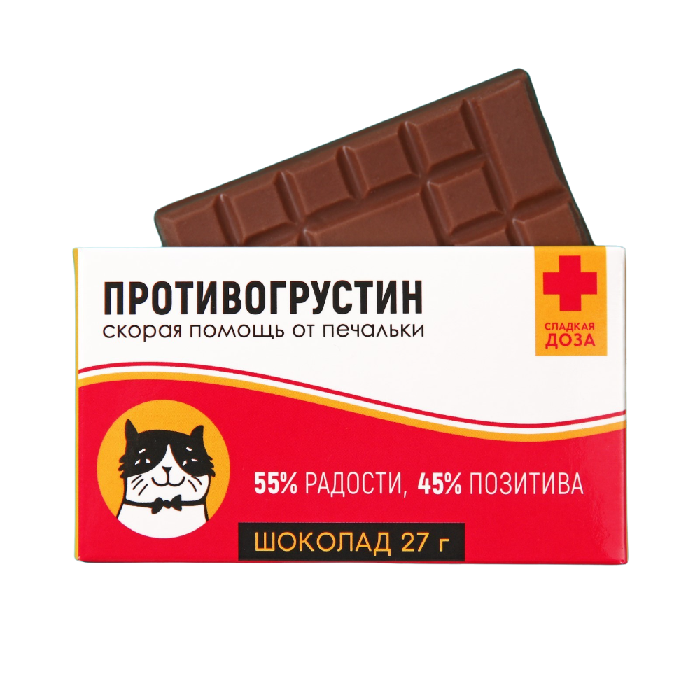 Шоколад молочный Противогрустин: 27 г
