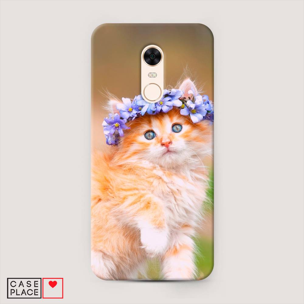 

Пластиковый чехол "Рыжий кот в венке" на Xiaomi Redmi 5 Plus, 33120-1