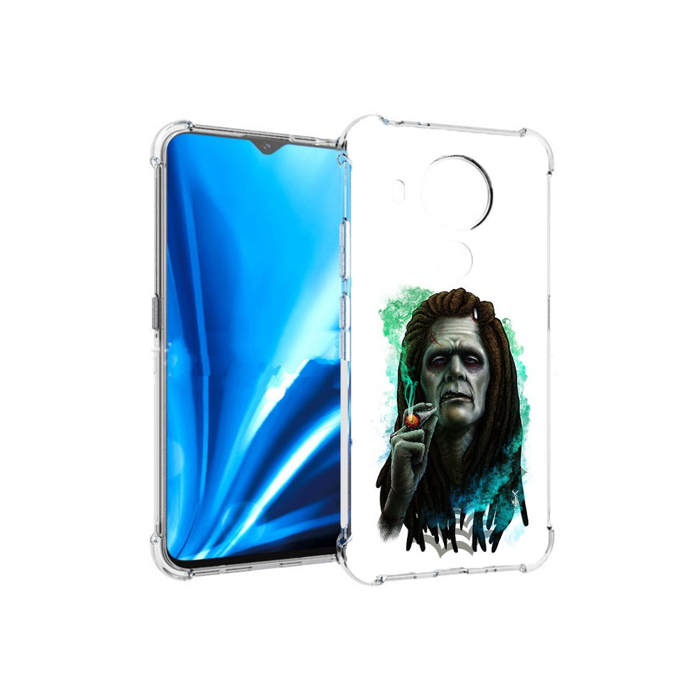 

Чехол MyPads Tocco для Nokia 5.4 зеленый мужчина с сигаретой (PT156621.100.360), Прозрачный, Tocco