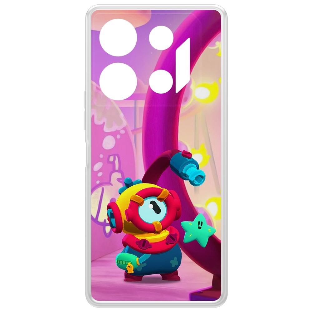 

Чехол-накладка Krutoff Clear Case Brawl Stars-Отис для INFINIX GT 10 Pro, Прозрачный