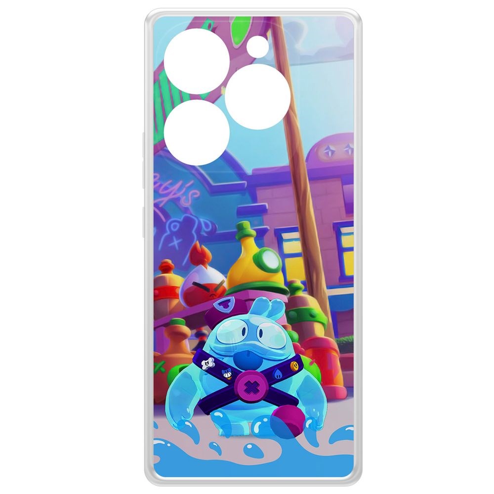 

Чехол-накладка Krutoff Clear Case Brawl Stars-Скуик для Itel S23+, Прозрачный