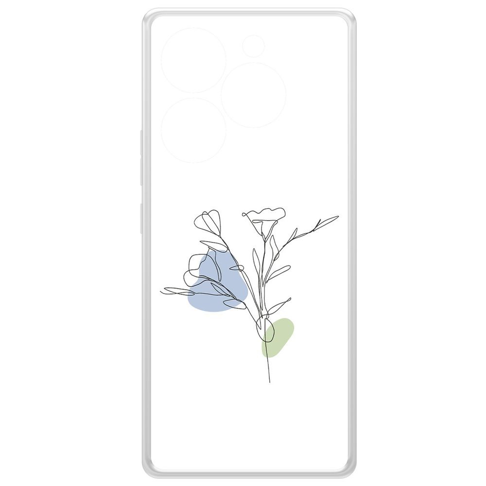 

Чехол-накладка Krutoff Clear Case Эустома для Itel S23+, Прозрачный