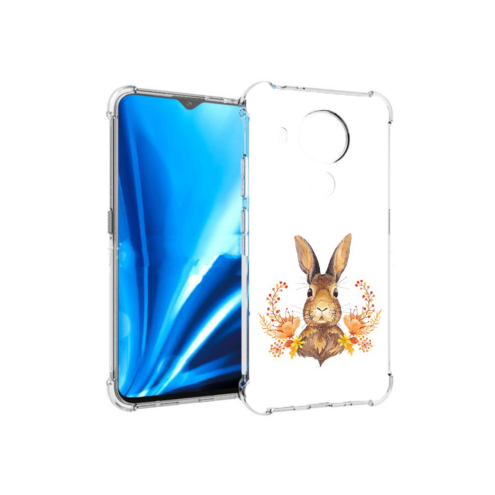 

Чехол MyPads Tocco для Nokia 5.4 зайка в цветах (PT156621.100.349), Прозрачный, Tocco
