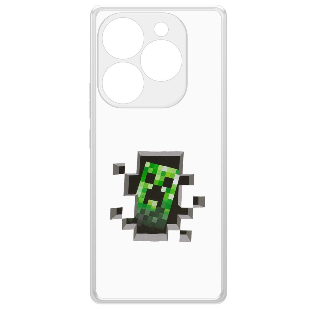 

Чехол-накладка Krutoff Clear Case Minecraft-Крипер для ITEL S23+, Прозрачный