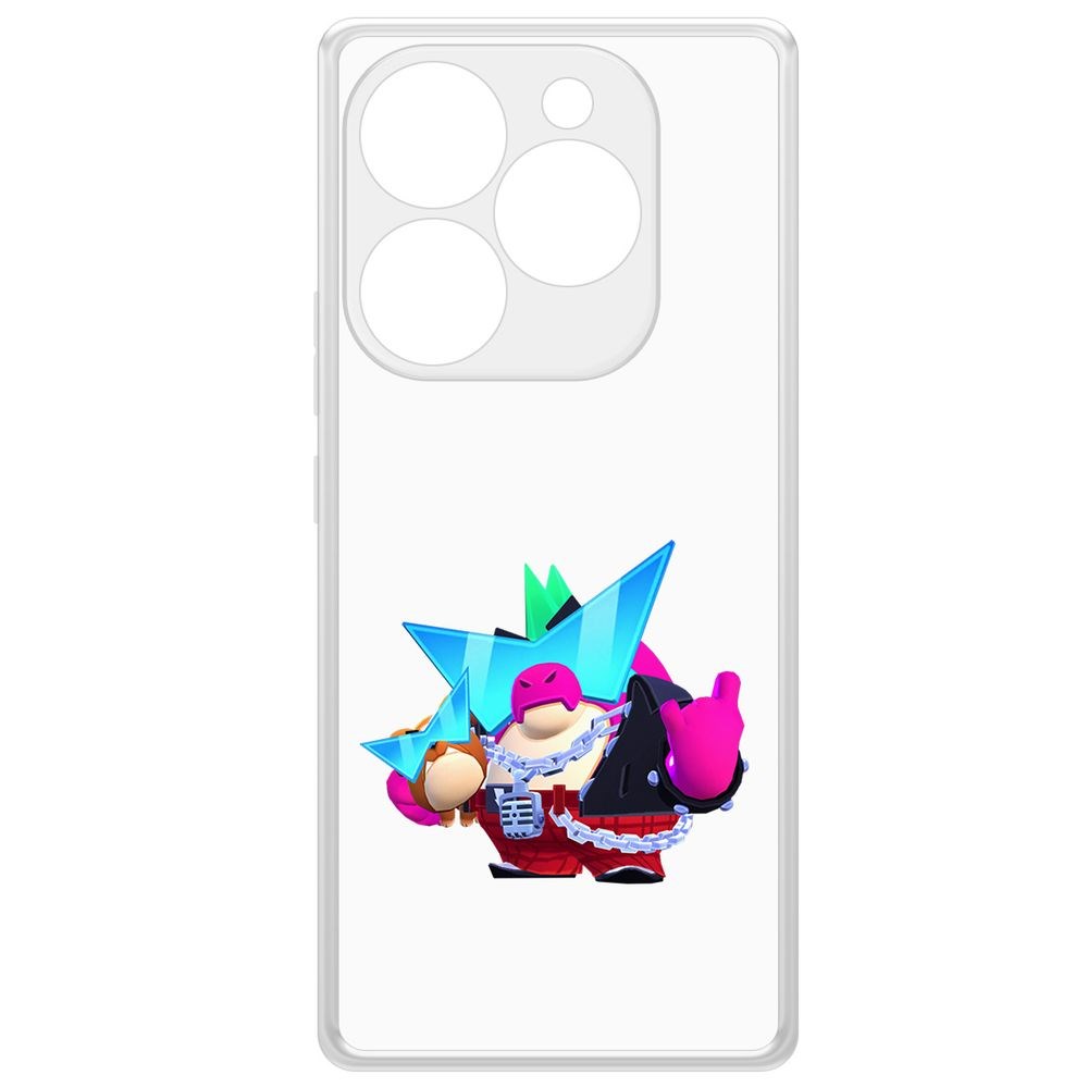 

Чехол-накладка Krutoff Clear Case Brawl Stars-Плохиш Базз для ITEL S23+, Прозрачный