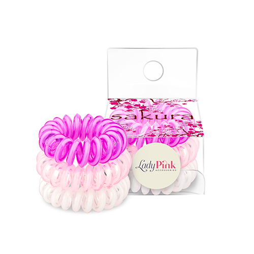 Набор резинок LADY PINK Basic Slinky box 3 шт розовый, фиолетовый, белый