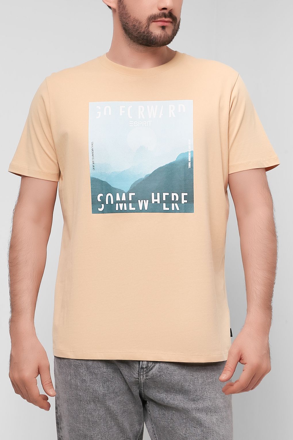 

Футболка мужская Esprit Casual 022EE2K312 бежевая M, 022EE2K312