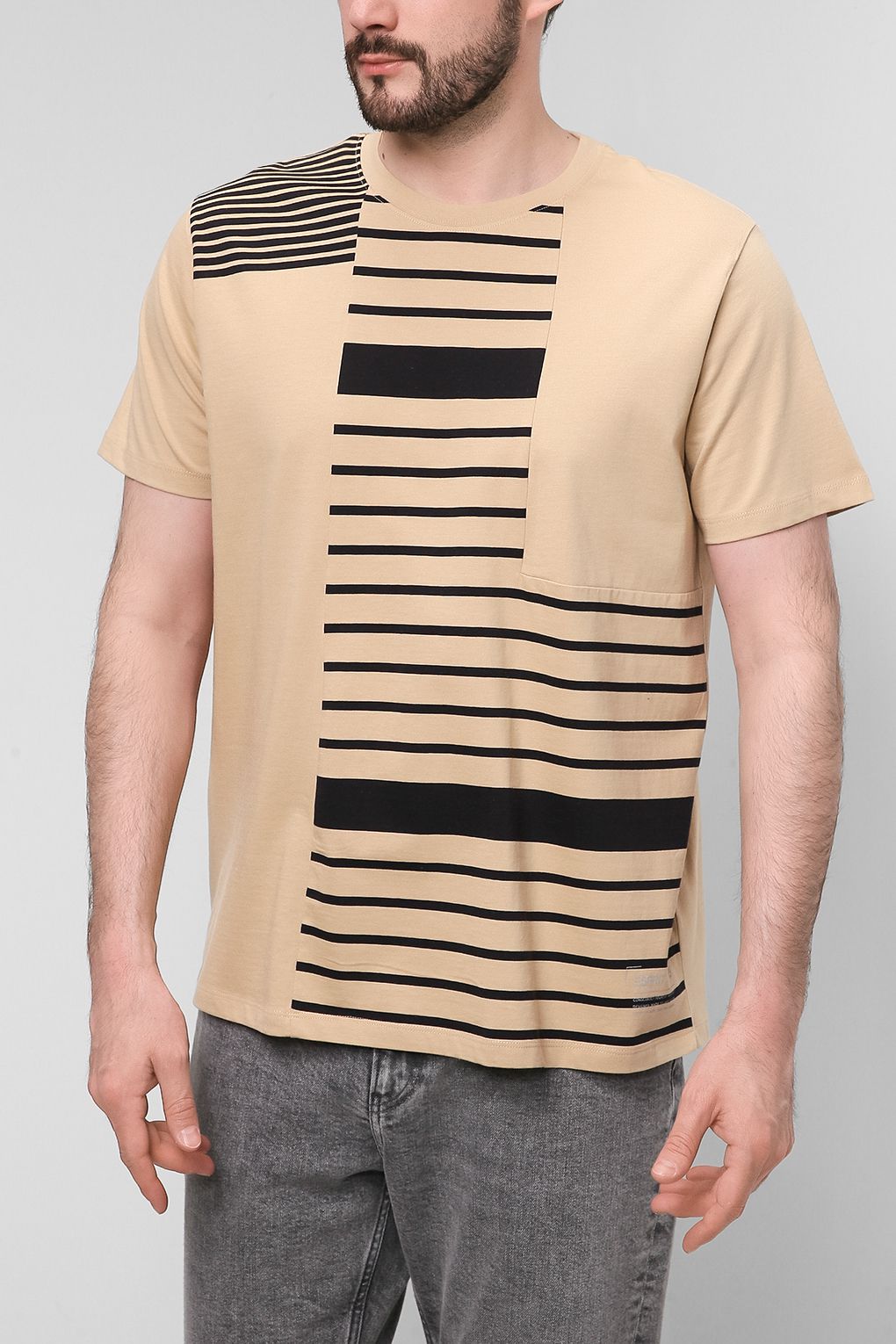 

Футболка мужская Esprit Casual 012EE2K309 бежевая L, Бежевый, 012EE2K309