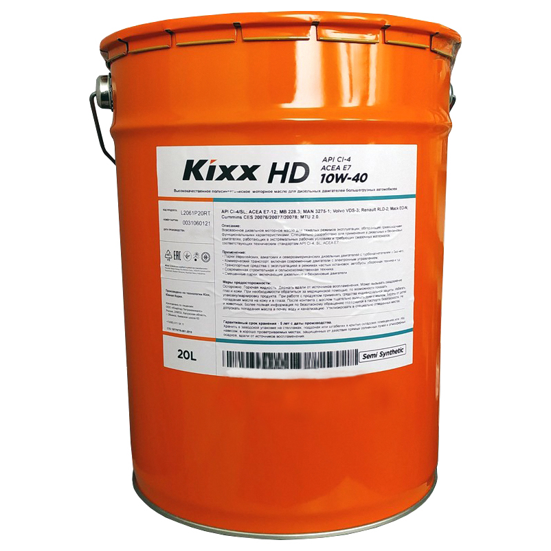 

Моторное масло Kixx Hd Ci-4/E7 10W40 20л