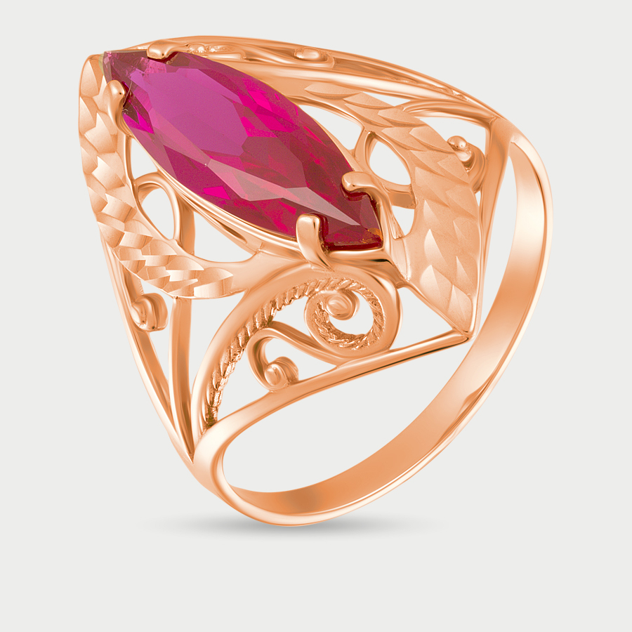 Кольцо из розового золота р. 19,5 Atoll 1549ас1, фианит