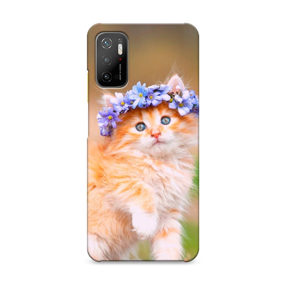 

Пластиковый чехол "Рыжий кот в венке" на Xiaomi Poco M3 Pro, 311020-1