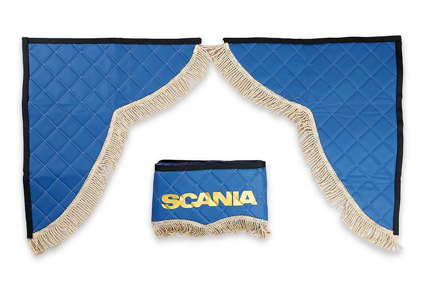 

Ламбрекен SCANIA эко-кожа (Синий с золотым), Золотистый;синий