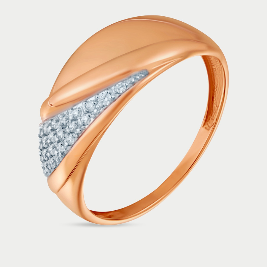 Кольцо из розового золота р. 18 Династия 019481-1102, фианит
