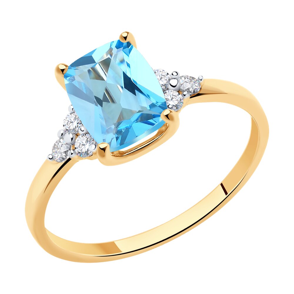 фото Кольцо из красного золота с топазом р. 17 sokolov 716281