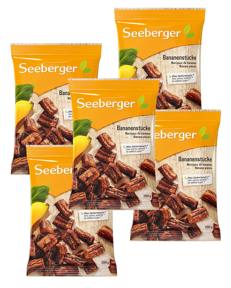 

Бананы Seeberger Сушеные, Кусочки 200 г - 5 шт