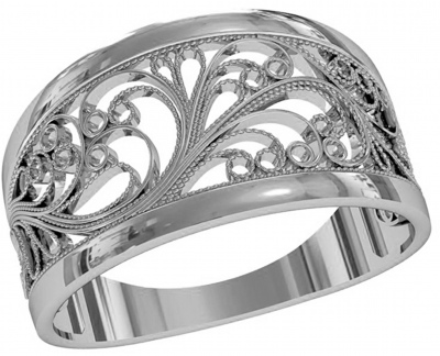 Серебряное кольцо, изготовленное Приволжским ювелиром, инв. № 261308.