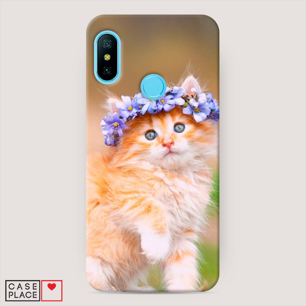 

Пластиковый чехол "Рыжий кот в венке" на Xiaomi Mi A2 Lite, 34220-1