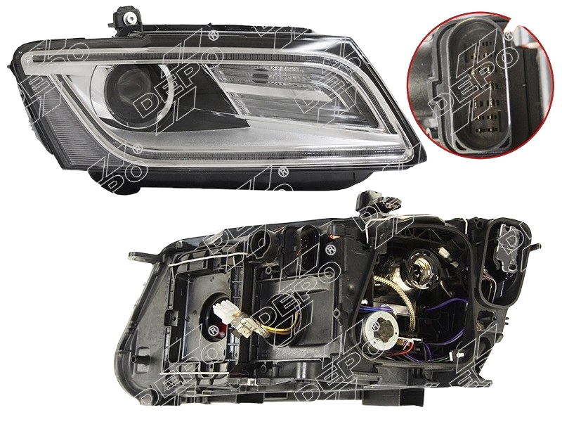 

Фара Audi Q5 12-17 Rh (правый) С Электрокорректором, Ксенон, Led Depo арт. 446-1148RMLDHEM