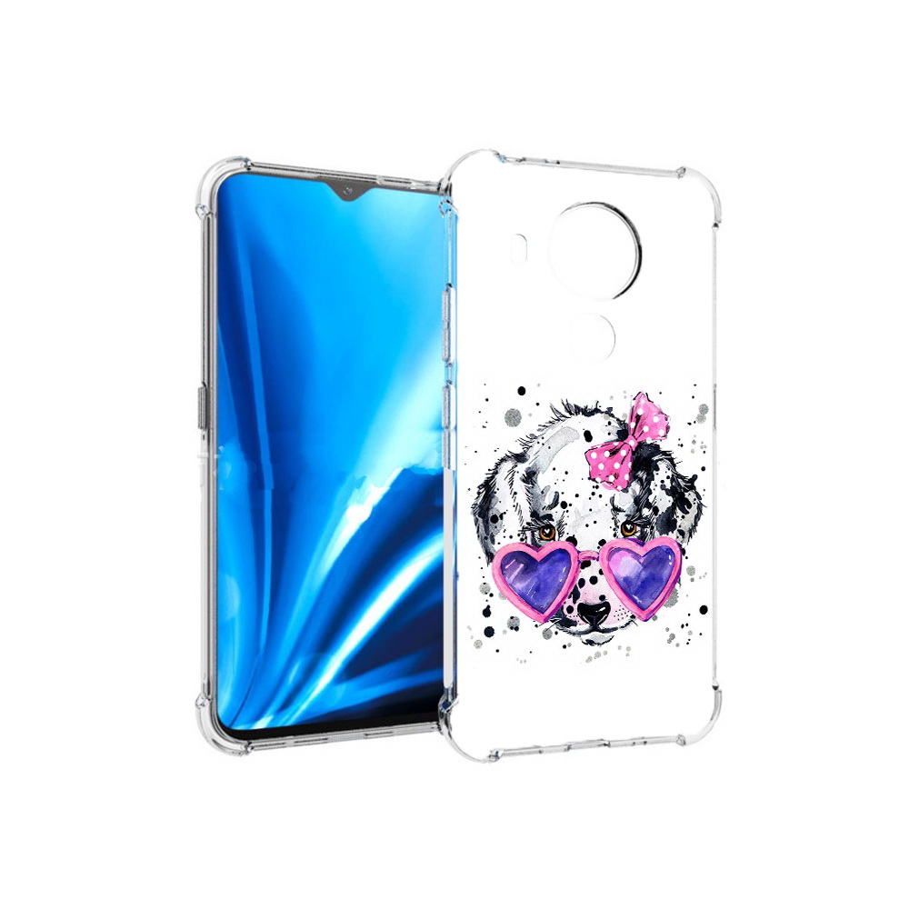 

Чехол MyPads Tocco для Nokia 5.4 долматинец в очках (PT156621.100.337), Прозрачный, Tocco