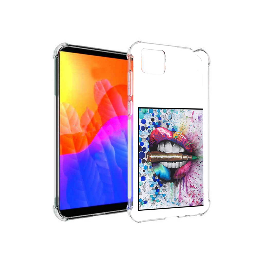 

Чехол MyPads разноцветные губы с пулей для Honor 9S, Прозрачный, Tocco