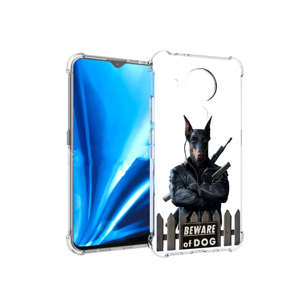 

Чехол MyPads Tocco для Nokia 5.4 доберман (PT156621.100.332), Прозрачный, Tocco