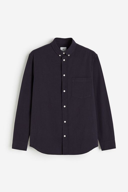 

Рубашка мужская H&M 1222525 синяя XL, Синий, 1222525
