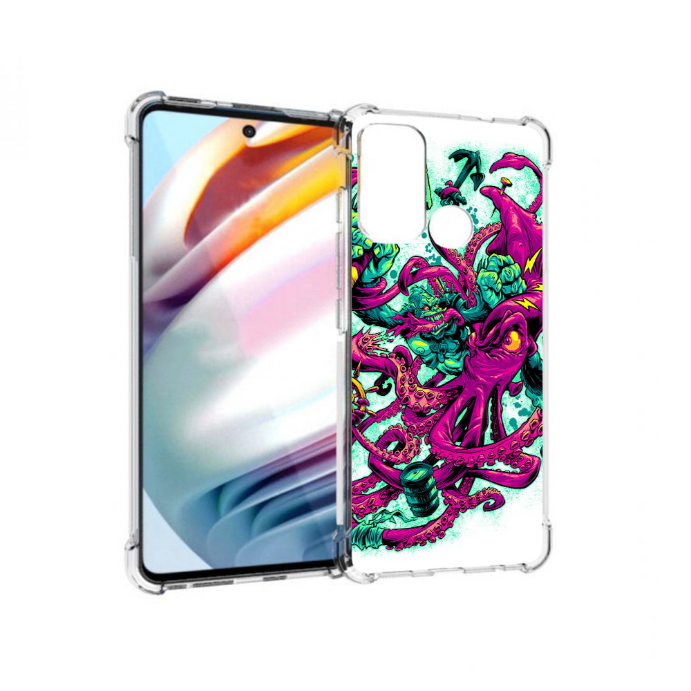 

Чехол MyPads Tocco для Motorola Moto G60 фиолетовый кракен (PT227068.360.657), Прозрачный, Tocco