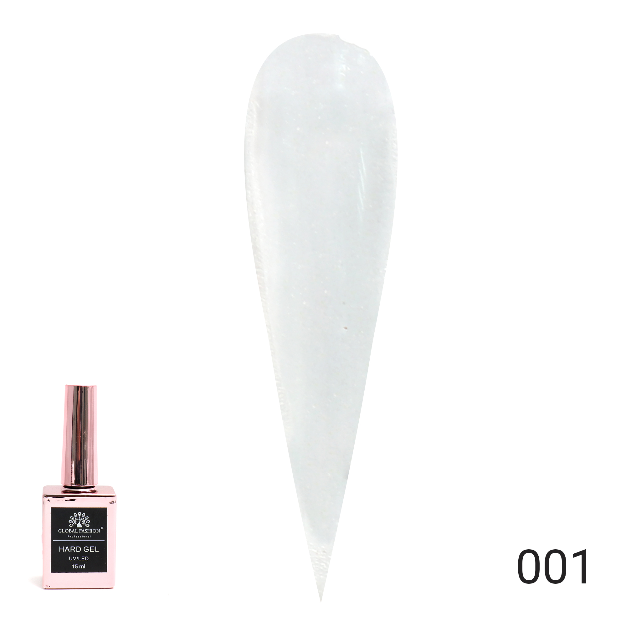 

Твёрдый гель (Hard Gel) 15 мл Global Fashion, 01 прозрачный