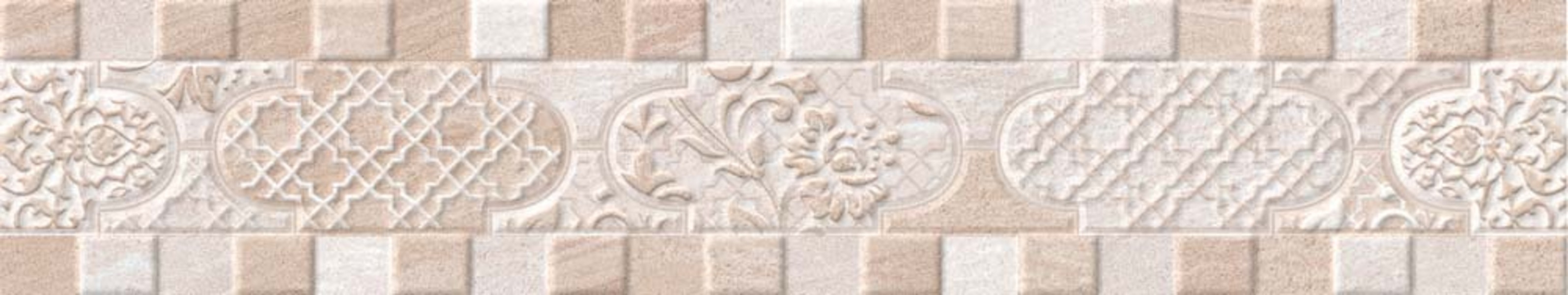 фото Бордюр керамический global tile ternura 10212001903 7,5 х 40 см бежевый