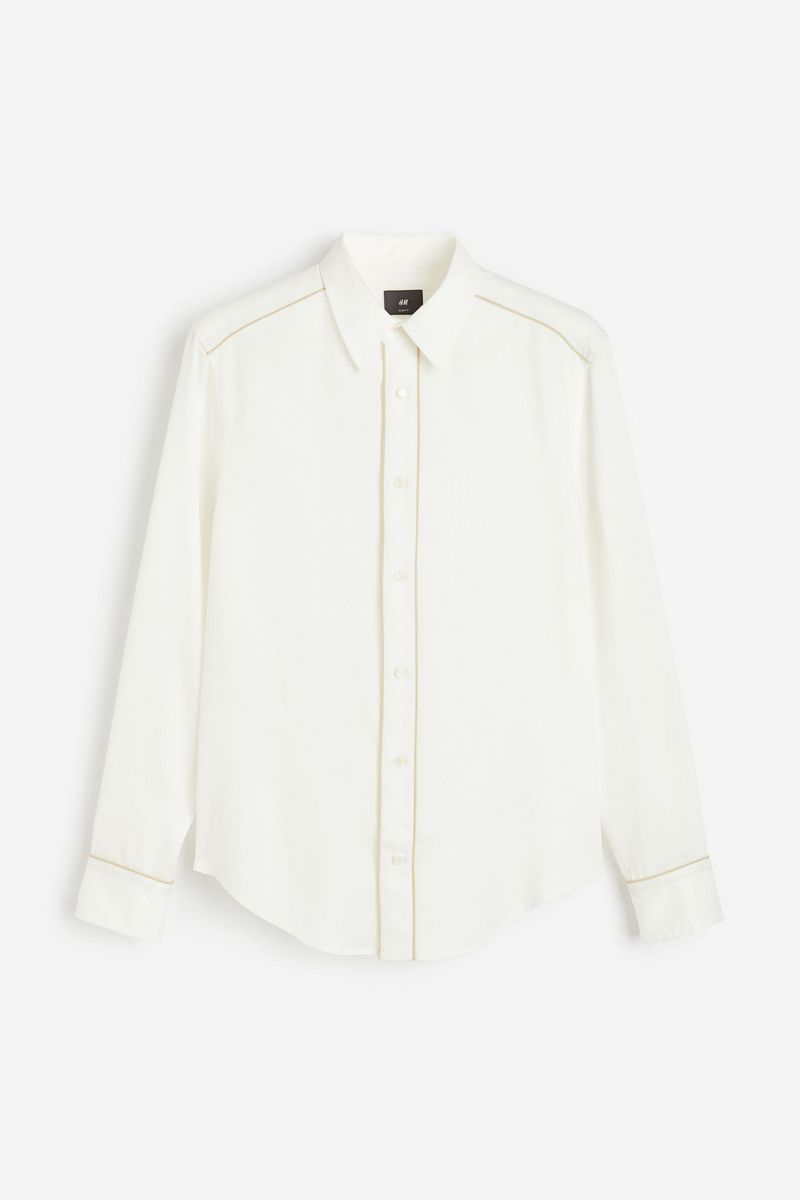 

Рубашка мужская H&M 1218151 белая XXL, Белый, 1218151