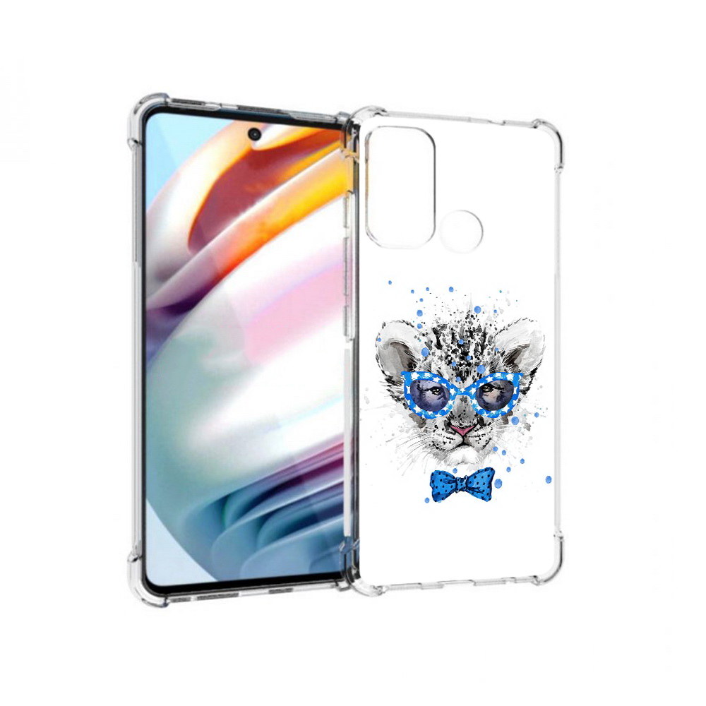 

Чехол MyPads Tocco для Motorola Moto G60 тигренок с бабочкой (PT227068.360.642), Прозрачный, Tocco