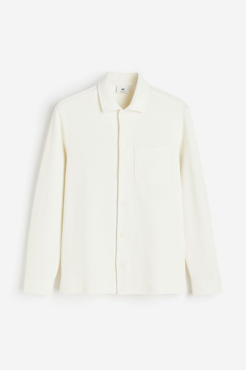 

Рубашка мужская H&M 1216640 белая XL, Белый, 1216640
