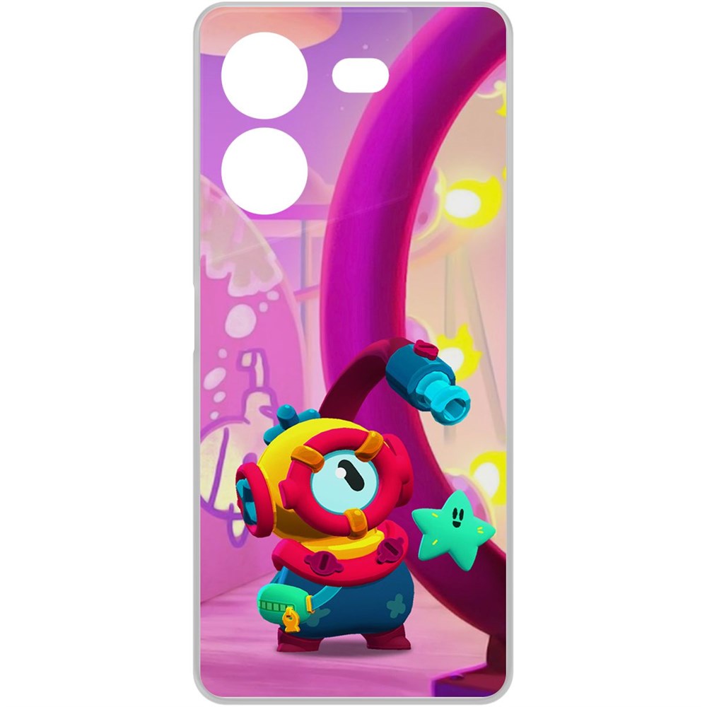 

Чехол-накладка Krutoff Clear Case Brawl Stars-Отис для TECNO Pova 5 Pro, Прозрачный